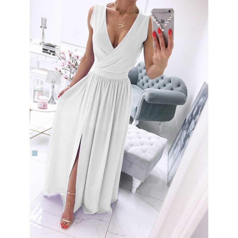 Women’s Sleeveless V-Neck Maxi Dress
