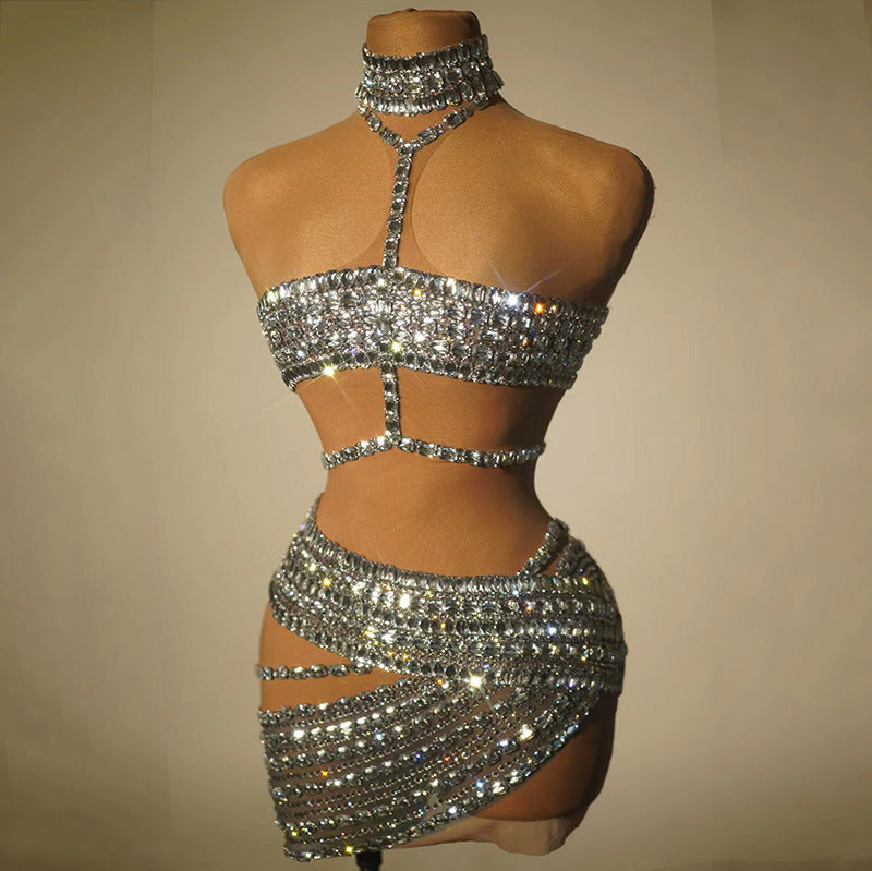 Women’s Rhinestone Tube Top Vest