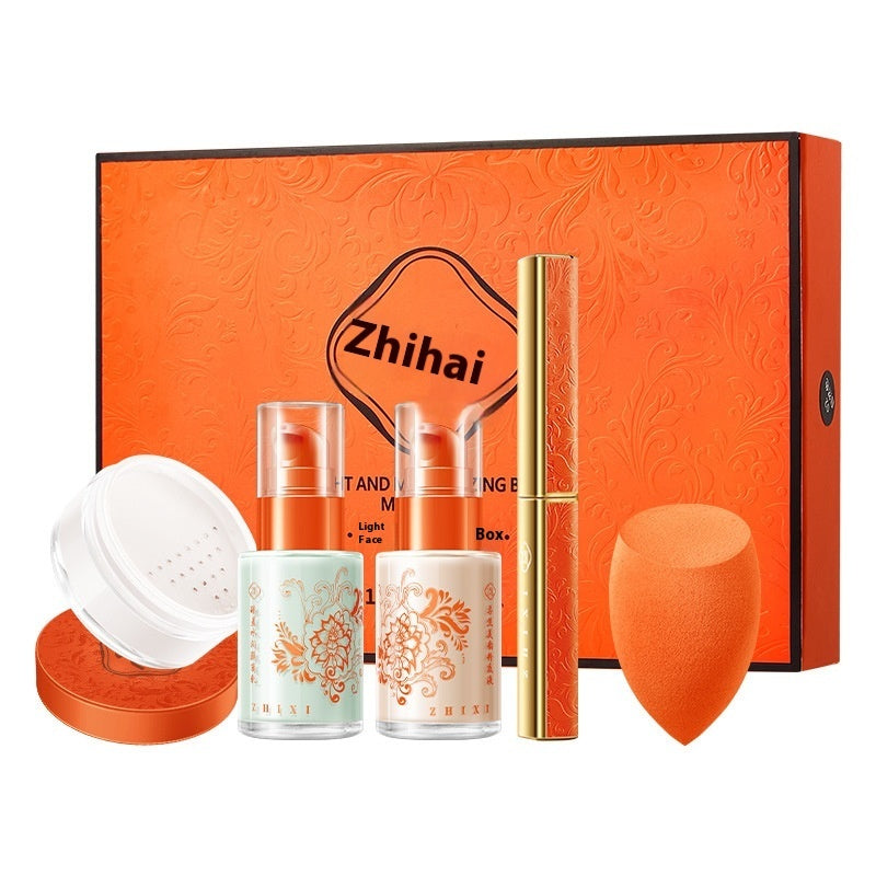 5-Piece Light Fog Makeup Set – Natural Look Foundation, Lip Tint, Blush, and More