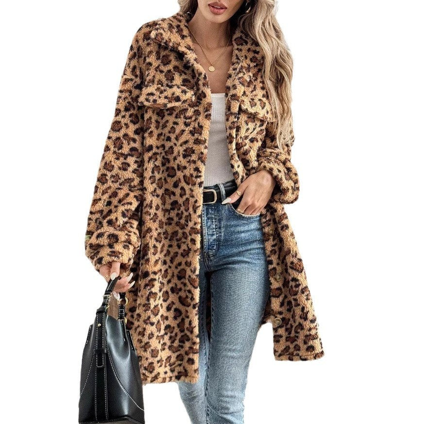 Women's Double-Sided Plush Long Cardigan – Cozy Casual Coat for Fall & Winter