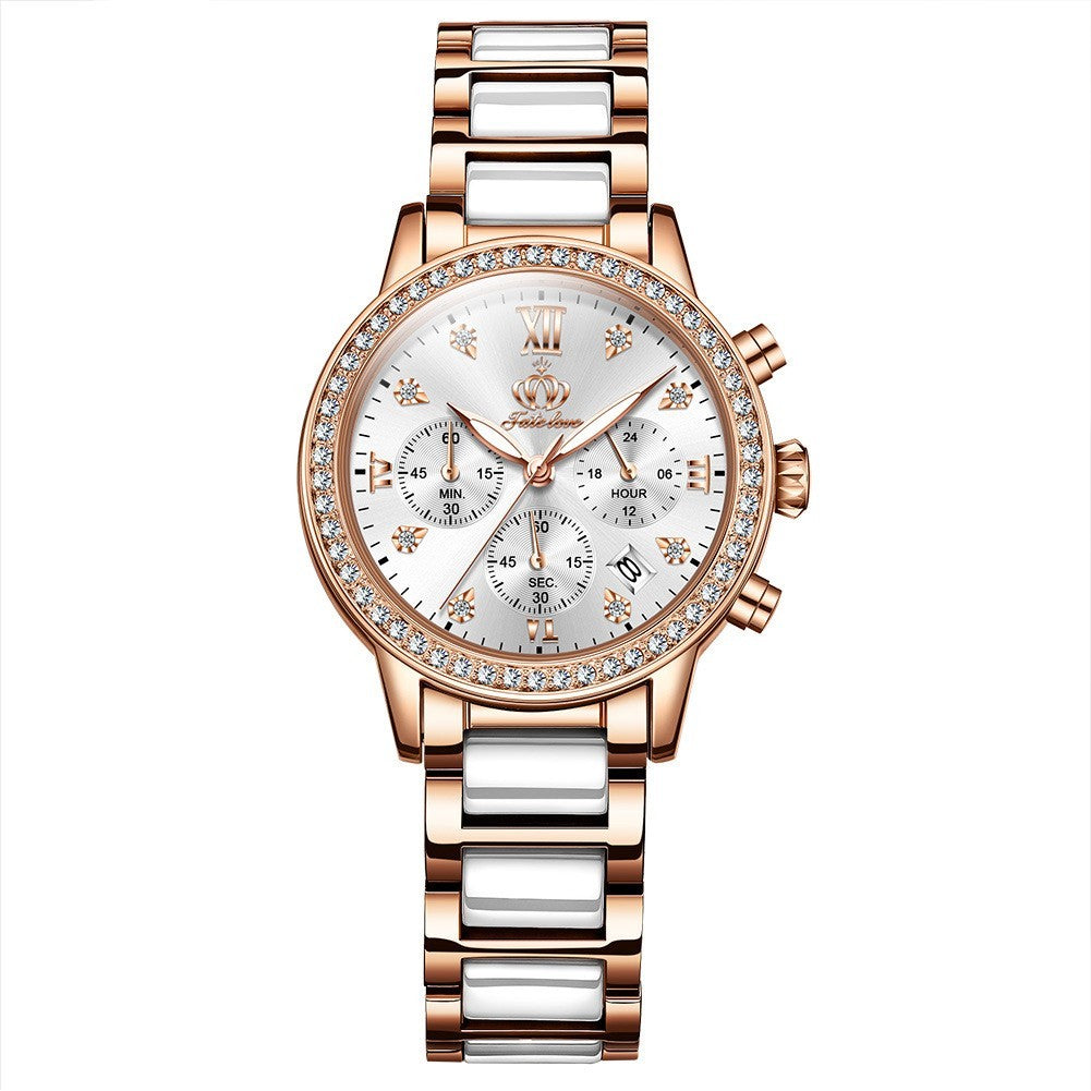 Women Simple Rhinestone Quartz Watch Waterproof Watch