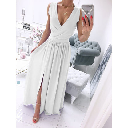 Women’s Sleeveless V-Neck Maxi Dress