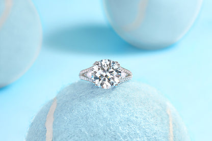 Luxury 5-Carat Moissanite Sterling Silver Ring