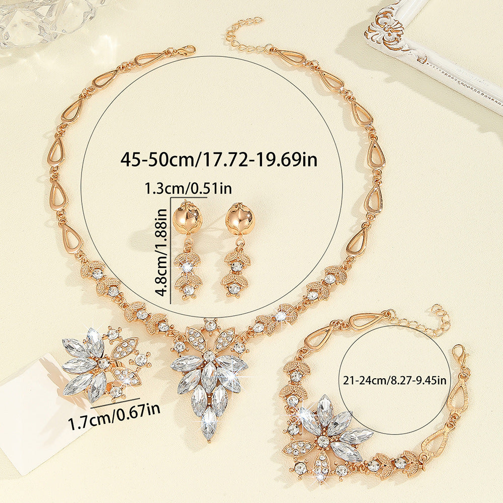 Women's Fashion Horse Eye Ornament Four-piece Jewelry Set