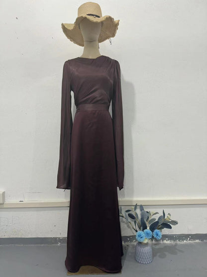 Women’s Elegant Summer Chiffon & Satin Maxi Dress