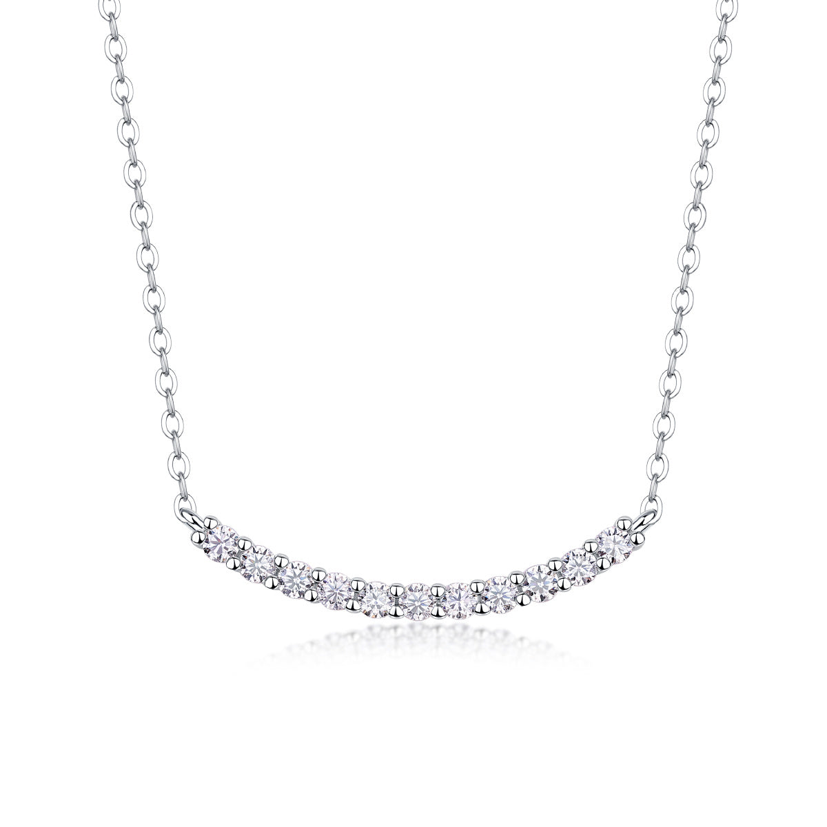 Sterling Silver Moissanite Necklace Set