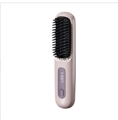 2-in-1 Wireless Hair Straightener & Comb – Fast Heating USB Brush