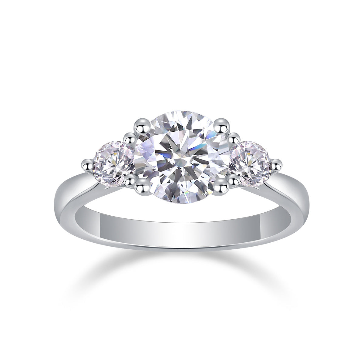 Women 2-Carat Moissanite Sterling Silver Ring