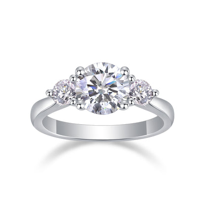 Women 2-Carat Moissanite Sterling Silver Ring