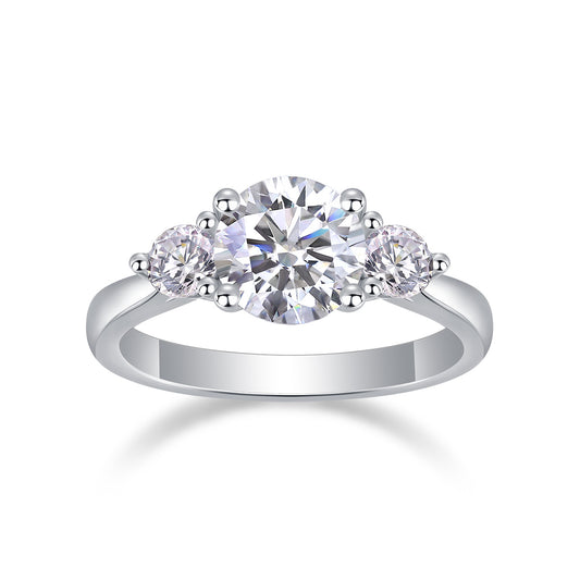 Women 2-Carat Moissanite Sterling Silver Ring