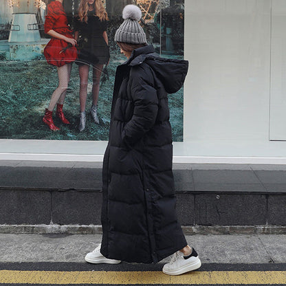 Women’s Winter Long Hooded Coat Thickened Warm Parka Jacket