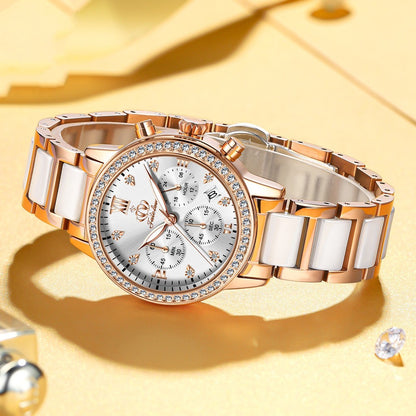 Women Simple Rhinestone Quartz Watch Waterproof Watch