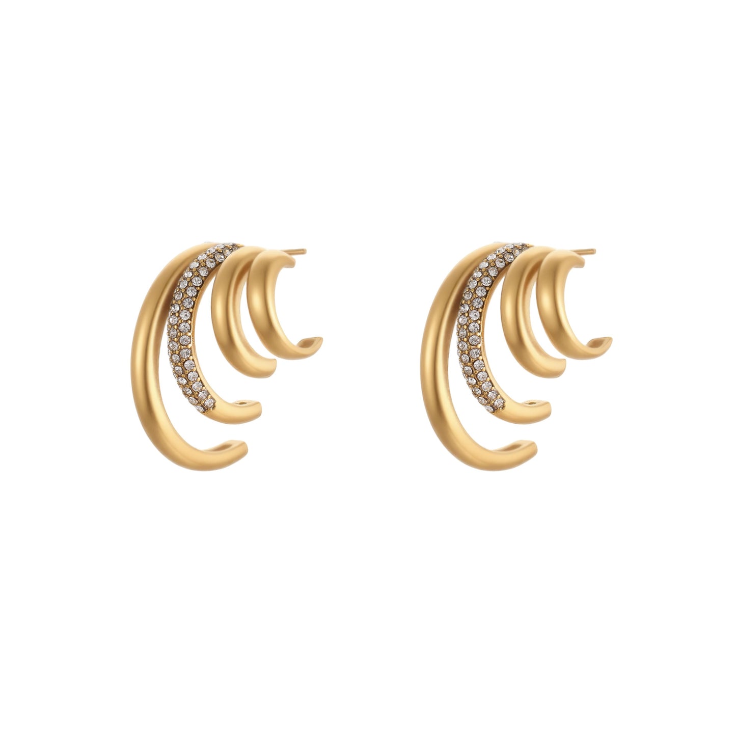 Women Ins High-end Diamond Studded Stainless Steel Earrings
