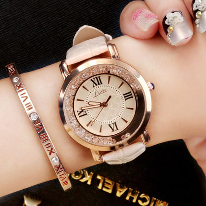 Flowing Water Diamond Design Women’s Belt Watch