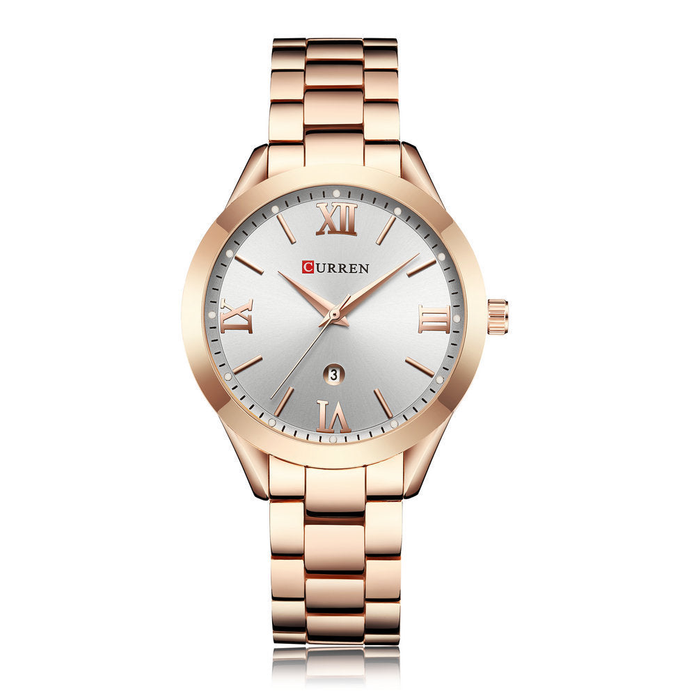 CURREN RoséLuxe Women’s Quartz Watch – Elegant Rose Gold Luxury Timepiece for Ladies
