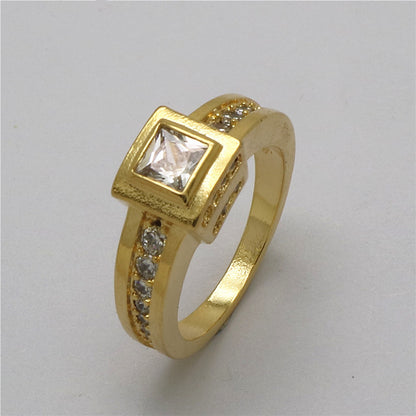 Women Fashion Creative Geometric Square Ring