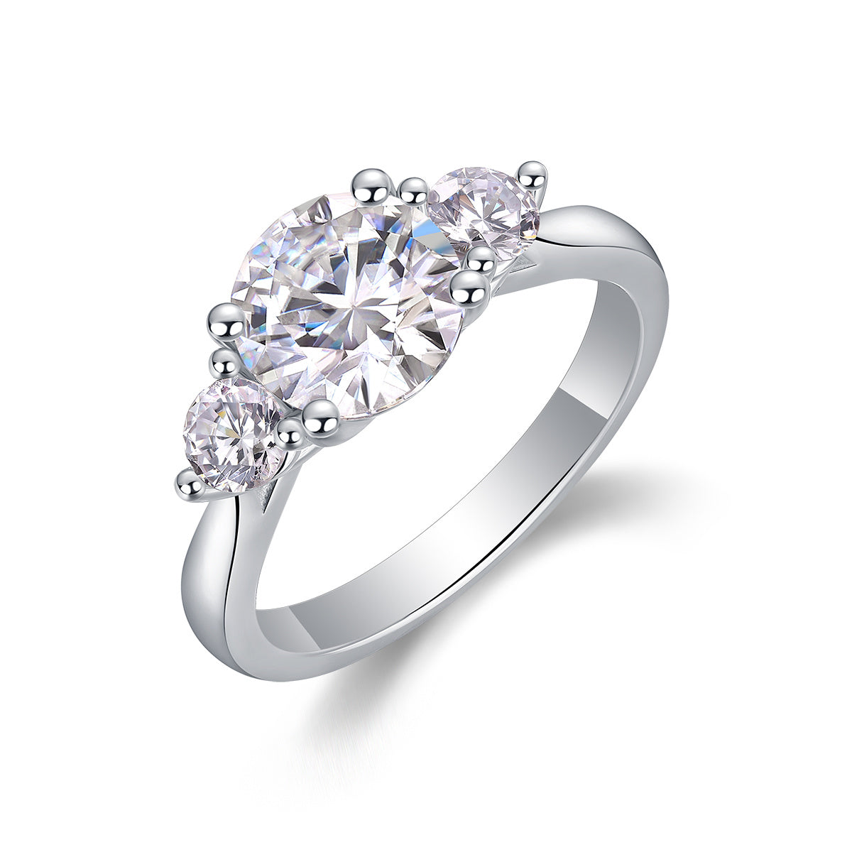 Women 2-Carat Moissanite Sterling Silver Ring
