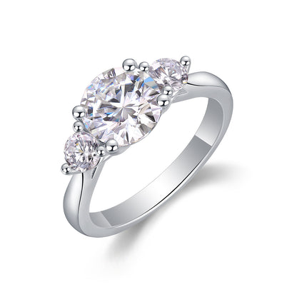 Women 2-Carat Moissanite Sterling Silver Ring