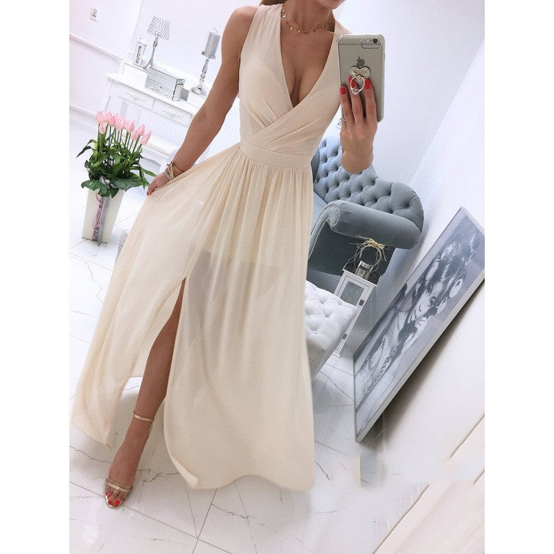 Women’s Sleeveless V-Neck Maxi Dress