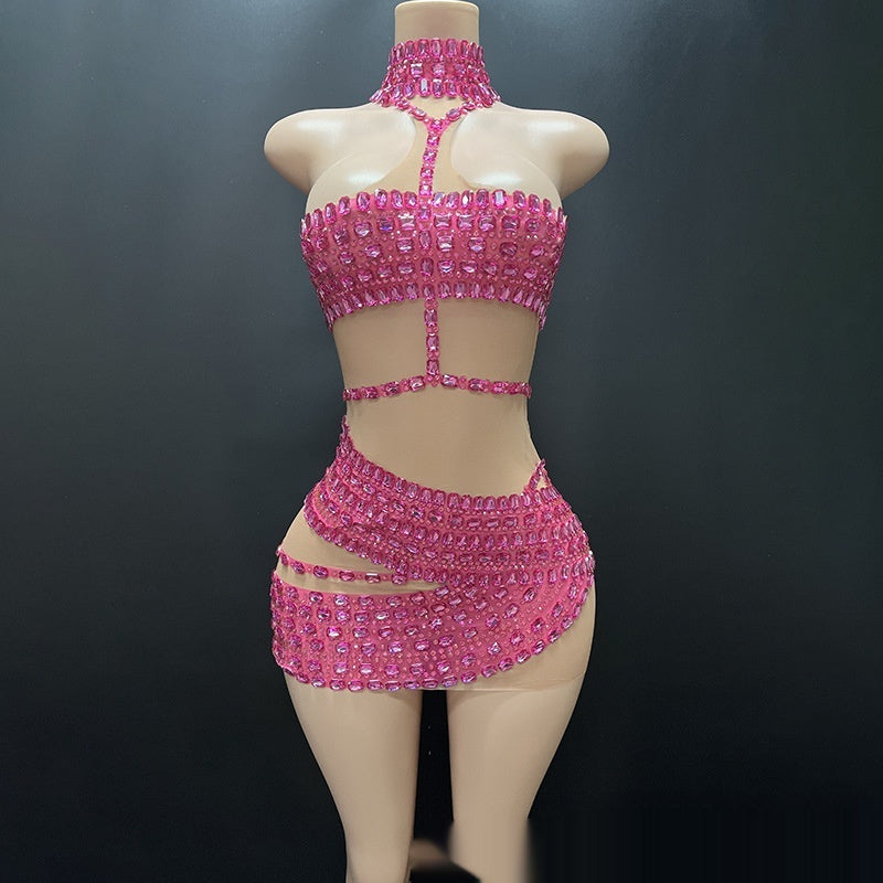 Women’s Rhinestone Tube Top Vest