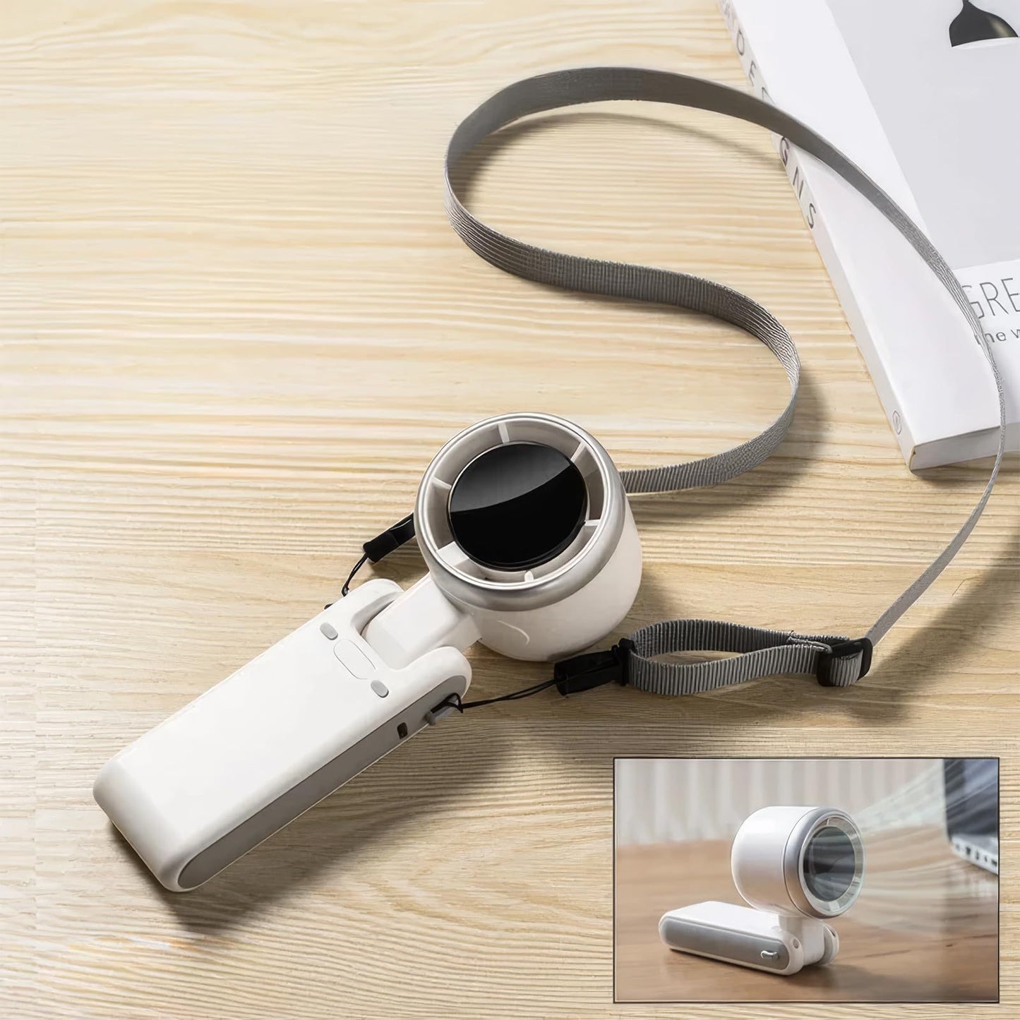 Portable Folding Mini Fan Handheld & Neck Fan High-Speed Turbo for Outdoor & Desk