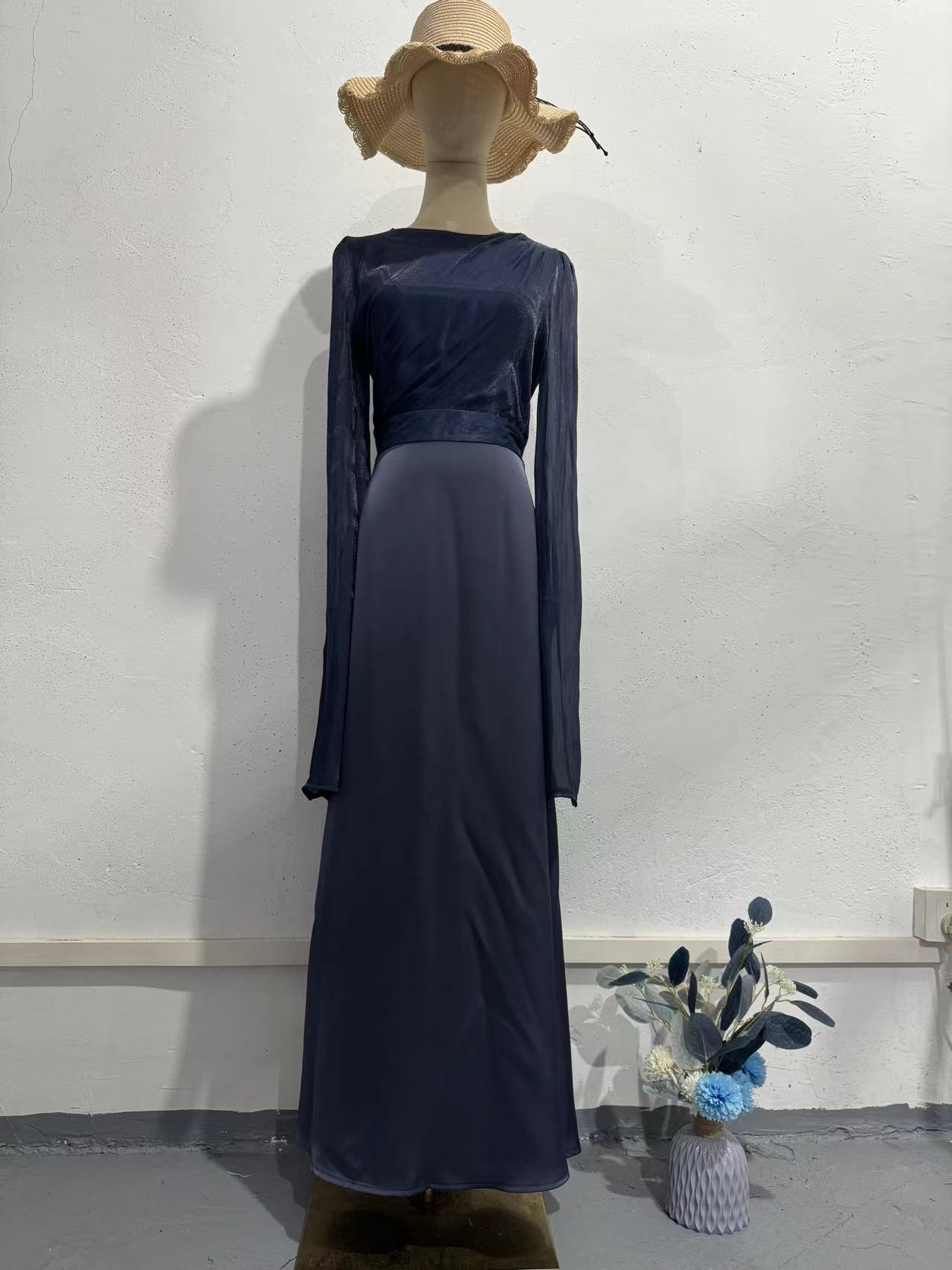 Women’s Elegant Summer Chiffon & Satin Maxi Dress