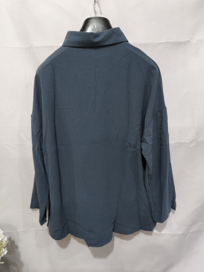 Lapel Long Sleeve Shirt Women's Single-breasted Pleated Shirt Tops Clothing