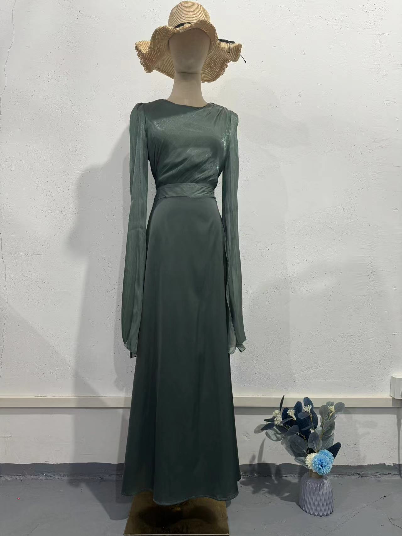 Women’s Elegant Summer Chiffon & Satin Maxi Dress