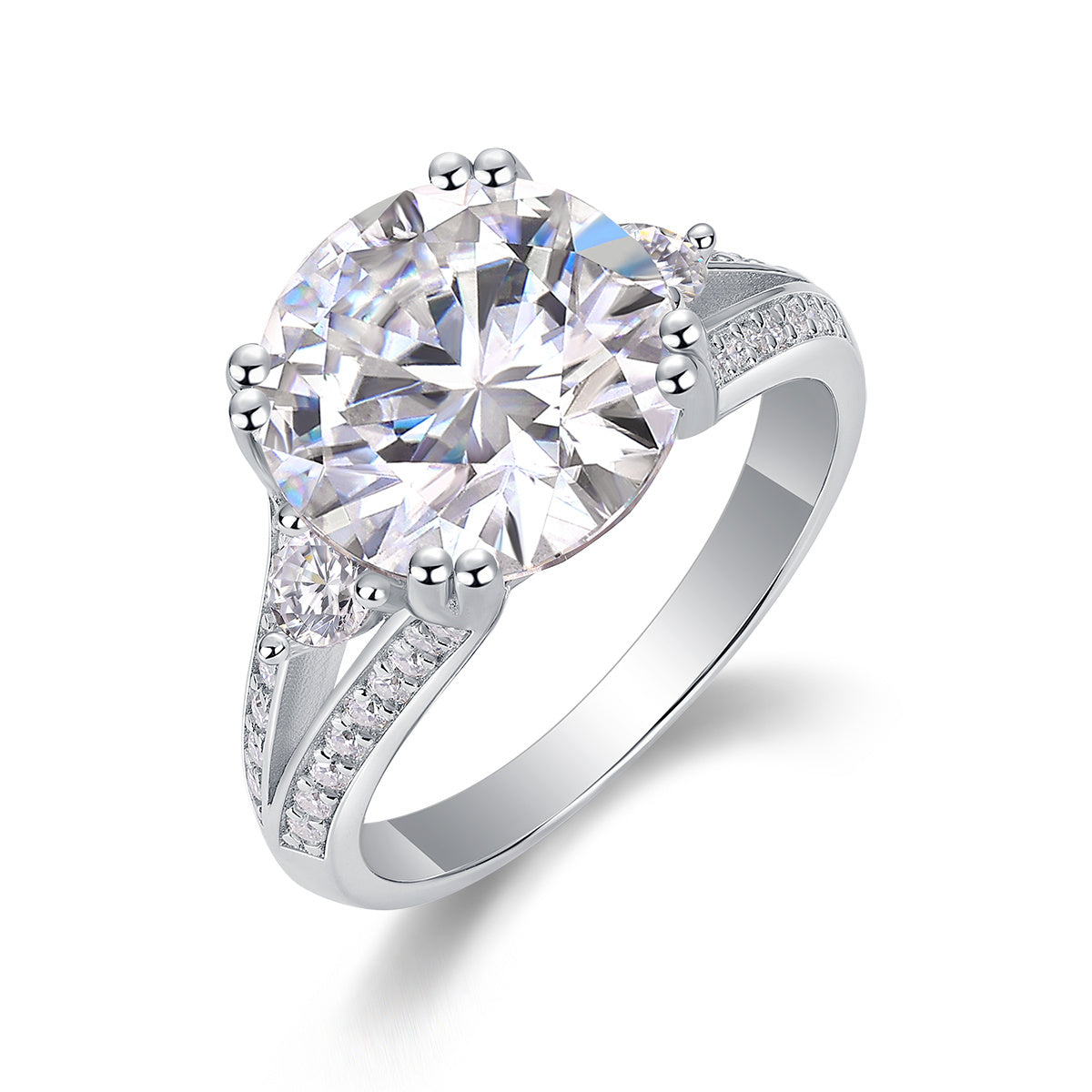 Luxury 5-Carat Moissanite Sterling Silver Ring