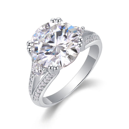 Luxury 5-Carat Moissanite Sterling Silver Ring