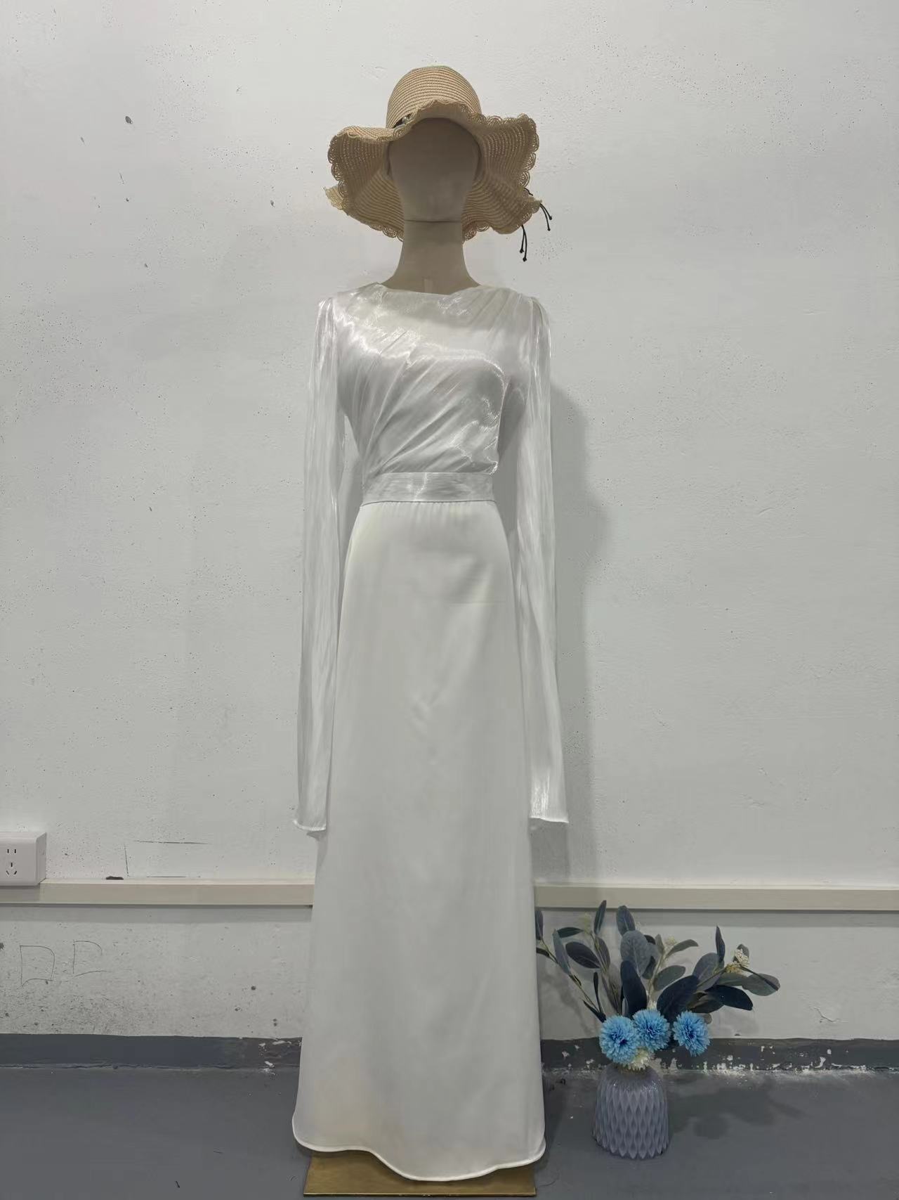 Women’s Elegant Summer Chiffon & Satin Maxi Dress