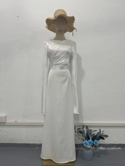 Women’s Elegant Summer Chiffon & Satin Maxi Dress