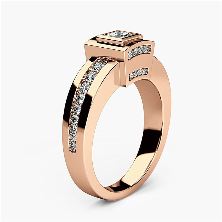 Women Fashion Creative Geometric Square Ring