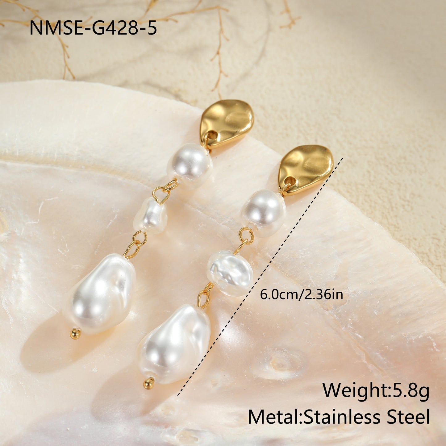 Ins Retro Design Baroque Pearl Earrings