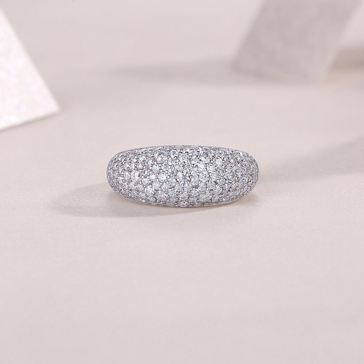 Moonlit Night Stars Moissanite Ring Set – S925 Silver & Platinum