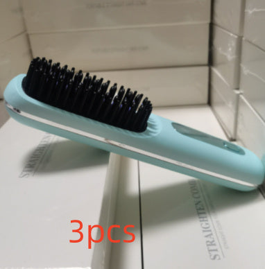 2-in-1 Wireless Hair Straightener & Comb – Fast Heating USB Brush