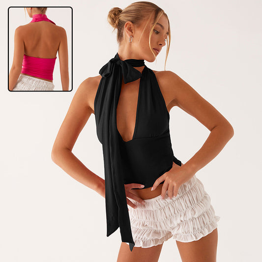 Women’s Y2K Deep V-Neck Halter Top