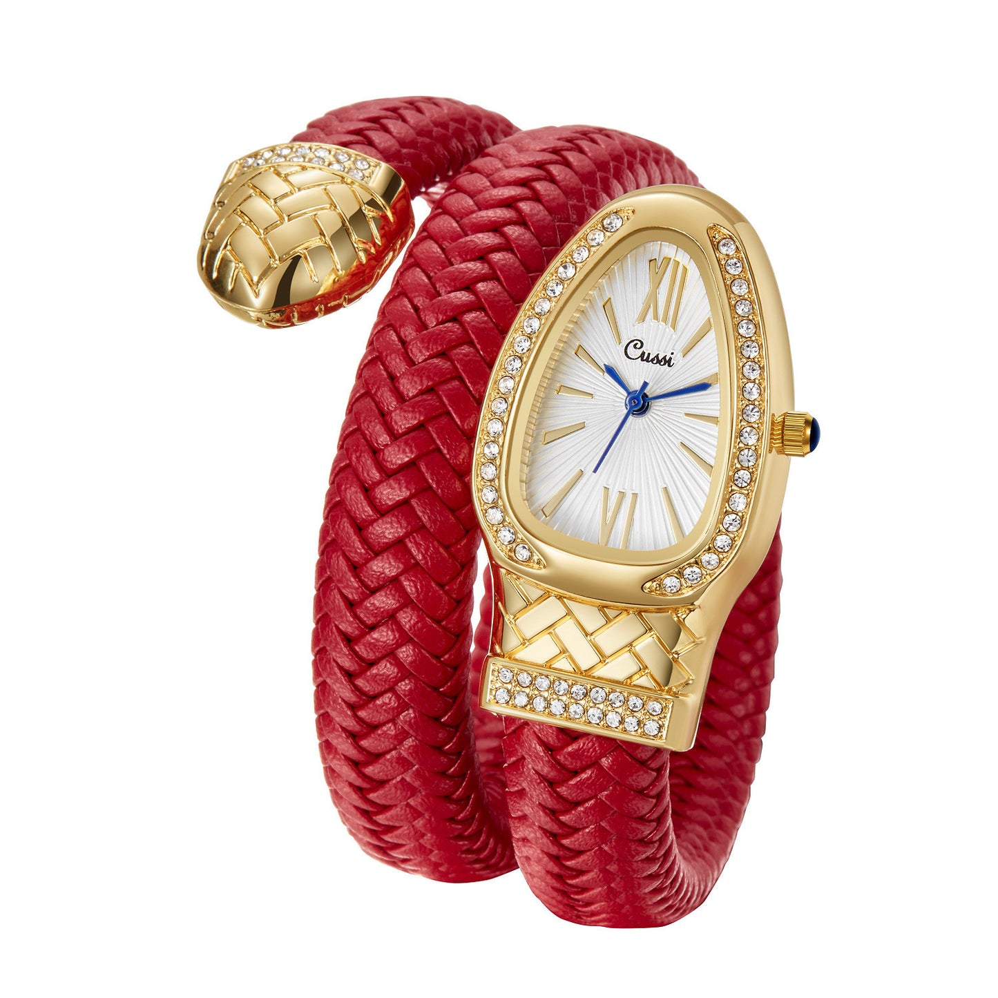 Snake Leather Strap Women’s Watch Fashion Quartz Diamond Wristwatch