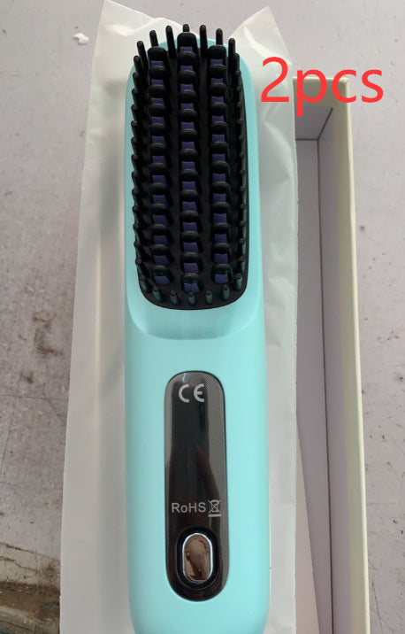 2-in-1 Wireless Hair Straightener & Comb – Fast Heating USB Brush