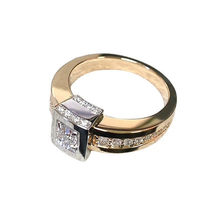 Women Fashion Creative Geometric Square Ring