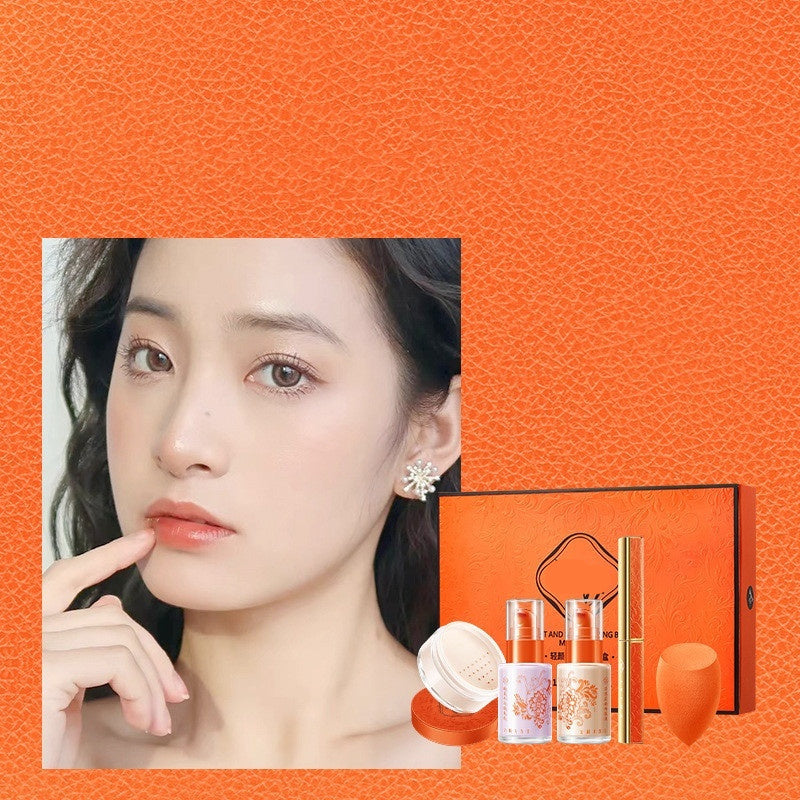 5-Piece Light Fog Makeup Set – Natural Look Foundation, Lip Tint, Blush, and More