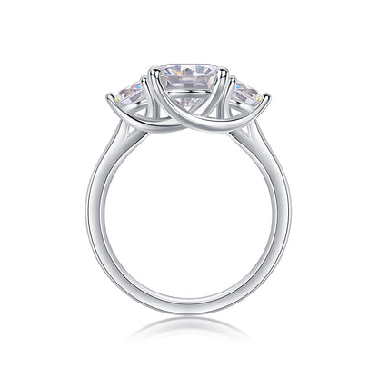Women 2-Carat Moissanite Sterling Silver Ring