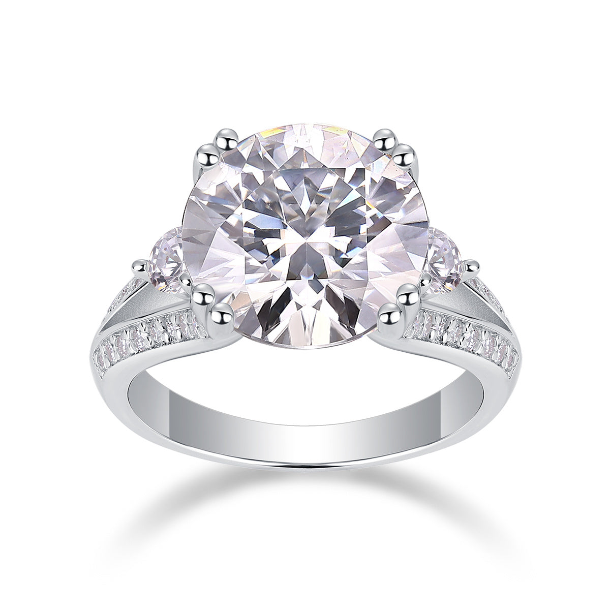 Luxury 5-Carat Moissanite Sterling Silver Ring