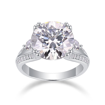 Luxury 5-Carat Moissanite Sterling Silver Ring