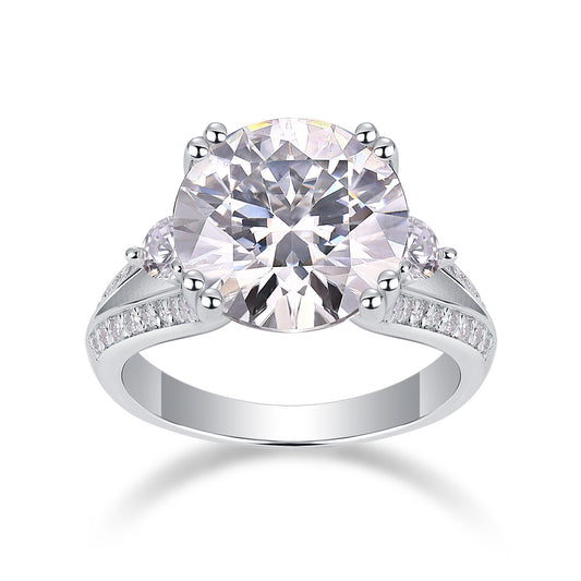 Luxury 5-Carat Moissanite Sterling Silver Ring