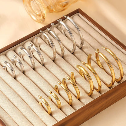 Minimalist Hollow Hoop Earrings