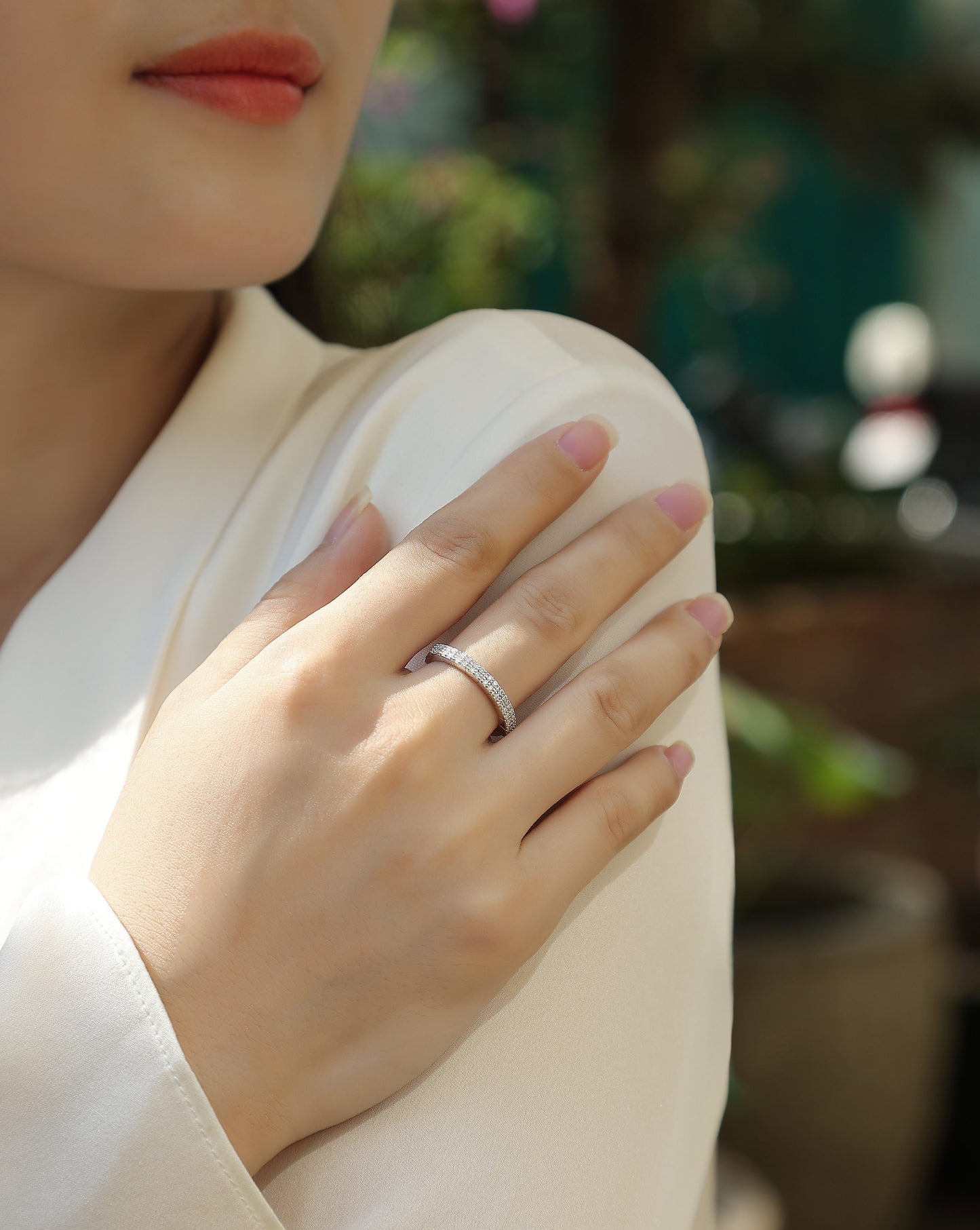 For Love Moissanite Ring S925 Sterling Silver & Platinum-Plated Luxury