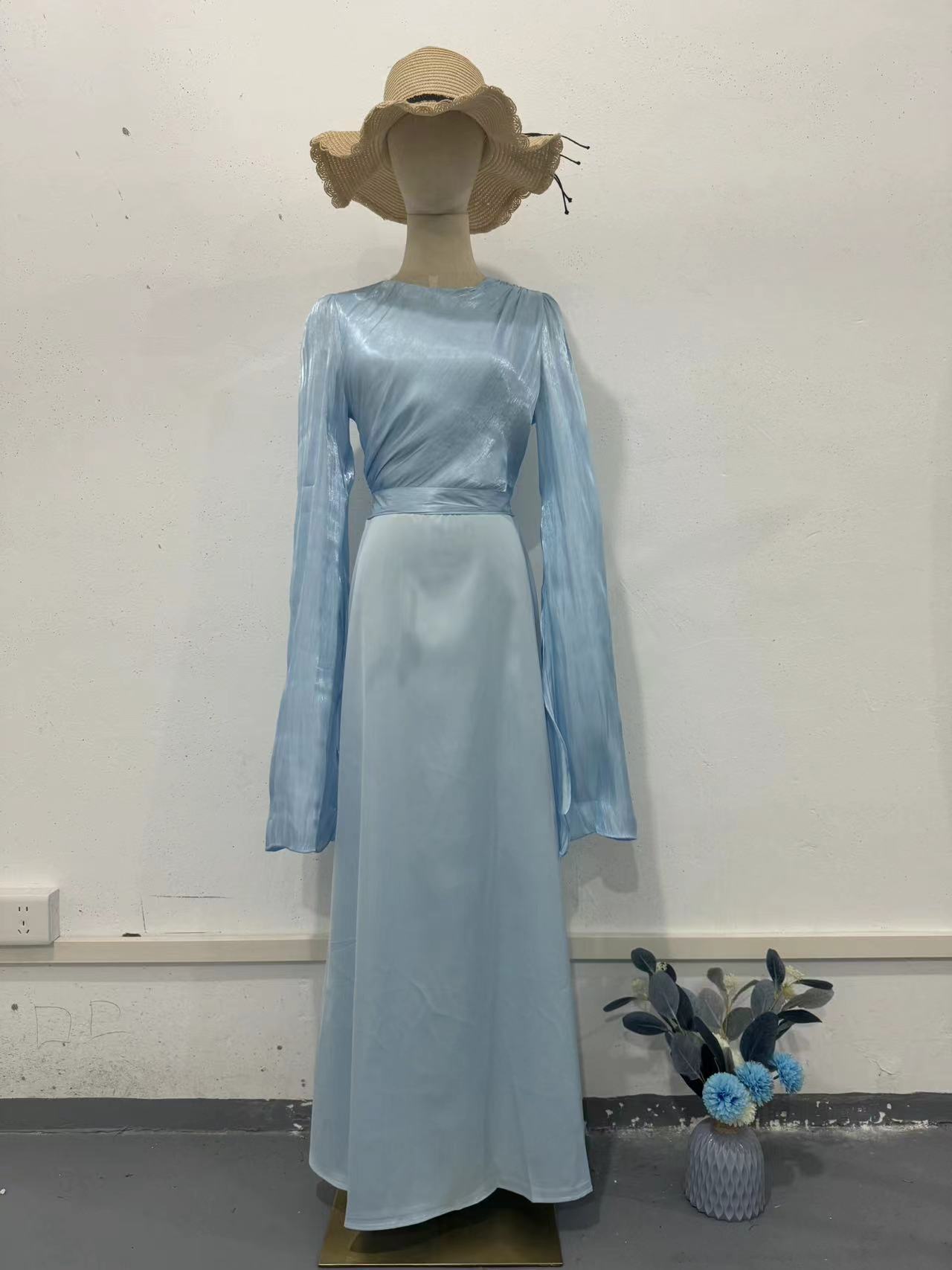 Women’s Elegant Summer Chiffon & Satin Maxi Dress