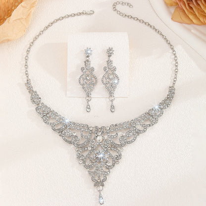 Women Hollow Necklace And Earrings Suite Jewelry Sets