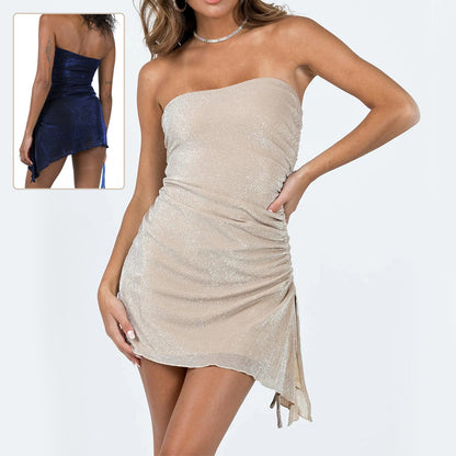 Women’s Summer Tube Dress – Backless Drawstring Party & Club Dress